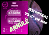Inscription stage Toussaint U15 M&F et U18 M&F